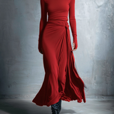 Naomie | Vestido Maxi com Detalhe de Nó Lateral