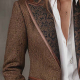 Gisèle | Blazer com Painéis de Chevron Estampados