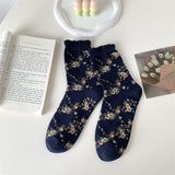 Meias Vintage Estampadas com Flores
