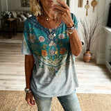 Camisa Estampada com Estampa Floral Vintage