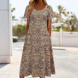 Vestido Vintage com Estampa Étnica