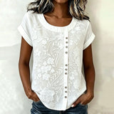 Camisa Casual com Estampa Floral