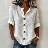 Blusa Vintage com Estampa de Flores