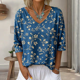 Camisa Vintage com Estampa Floral