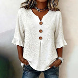 Blusa Vintage com Estampa de Flores