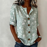 Blusa Vintage com Estampa de Flores