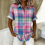 Camisa Estampada em Xadrez Colorido