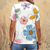 Camisa Casual com Estampa Floral