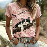 Camisa Estilo Vintage com Estampa Floral