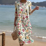 Vestido Vintage com Estampa Floral
