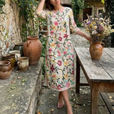 Vestido Vintage com Estampa Floral