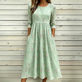 Vestido Vintage com Estampa Floral