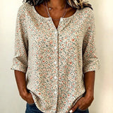 Camisa Vintage com Estampa Floral
