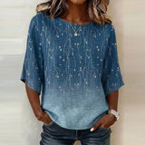 Camisa Vintage com Estampa de Folhas