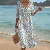 Vestido com Estampa Étnica Vintage