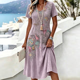 Vestido Vintage com Estampa Floral
