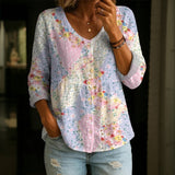 Camisa Vintage com Estampa Floral