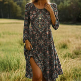 Vestido Vintage com Estampa Floral