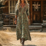 Vestido Casual Vintage de Mangas Longas