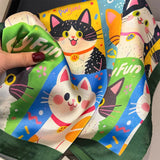 Cachecol Casual com Estampa de Gato