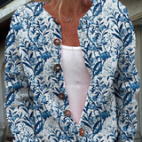 Tiverly™ | Cardigan Vintage Floral com Botões Frontais