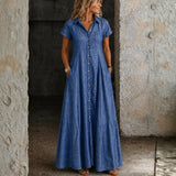 Eliza - Vestido de Denim Longo