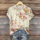 Camisa com Estampa Floral Vintage