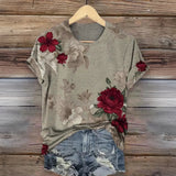 Camisa Estilo Vintage com Estampa Floral