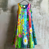 Vestido Retrô com Estampa Floral