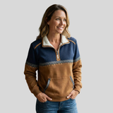 Alvette™ | Pullover Sherpa com Gola Alta e Meio Zíper