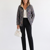 DELACROIX | Nathalie Quilted Coat with Dried Flowers