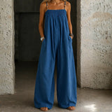 Madalena - Macacão de Denim com Pernas Largas