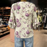 Camisa Vintage com Estampa Floral
