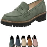 Mocassins Femininos Confortáveis para o Entretempo com Sola Grossa e Antiderrapante
