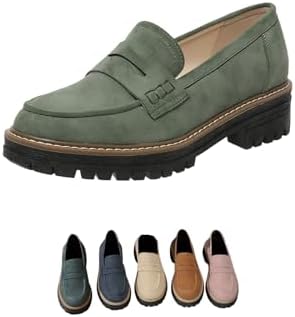 Mocassins Femininos Confortáveis para o Entretempo com Sola Grossa e Antiderrapante
