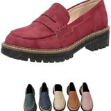 Mocassins Femininos Confortáveis para o Entretempo com Sola Grossa e Antiderrapante