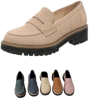 Mocassins Femininos Confortáveis para o Entretempo com Sola Grossa e Antiderrapante