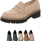 Mocassins Femininos Confortáveis para Meia-Estação com Sola Grossa e Antiderrapante