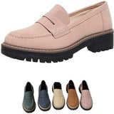 Mocassins Femininos Confortáveis para o Entretempo com Sola Grossa e Antiderrapante