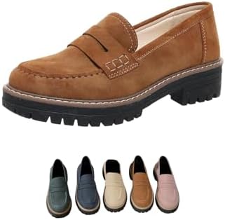Mocassins Femininos Confortáveis para o Entretempo com Sola Grossa e Antiderrapante
