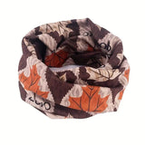 Cachecol com Estampa de Folhas Vintage