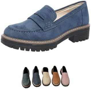 Mocassins Femininos Confortáveis para o Entretempo com Sola Grossa e Antiderrapante
