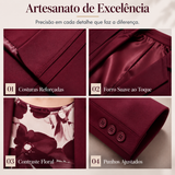 Conjunto de fato de 3 peças para mulher: blazer, top e calças