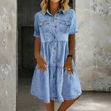Sofia - Vestido de Jeans Casual Elegante