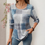 Camisa de Manga Longa Estilo Vintage com Estampa Xadrez