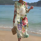 Vestido Vintage com Estampa Floral
