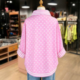 Camisa Casual com Estampa de Bolinhas e Listras