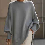 Jennifer | Oversized Jersey Draped Top with Wide Collar