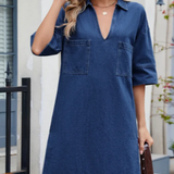 Jéssica - Vestido de Denim Casual