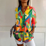 Camisa Vintage Casual de Mangas Longas